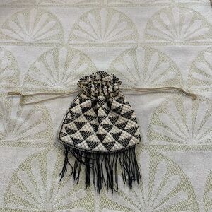 Elegant Black and White Checkered Wristlet